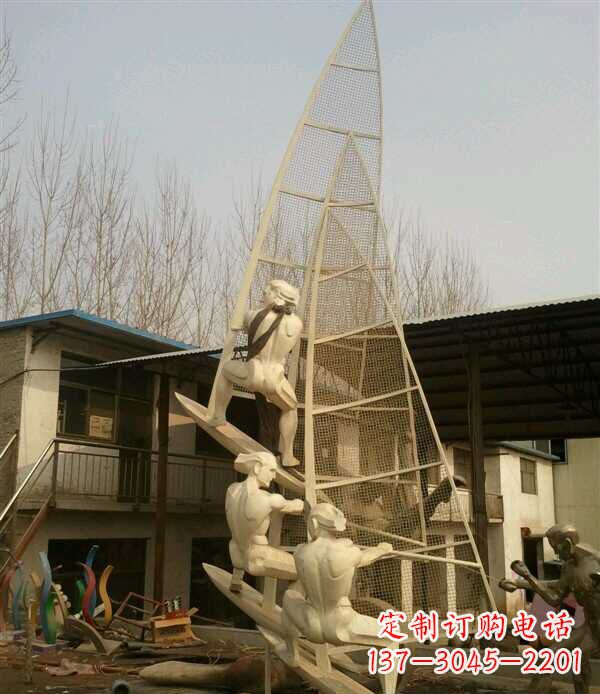 聊城园林不锈钢帆船景观雕塑