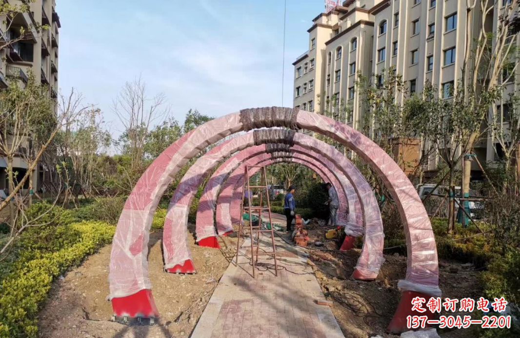 聊城园林不锈钢拱门景观雕塑