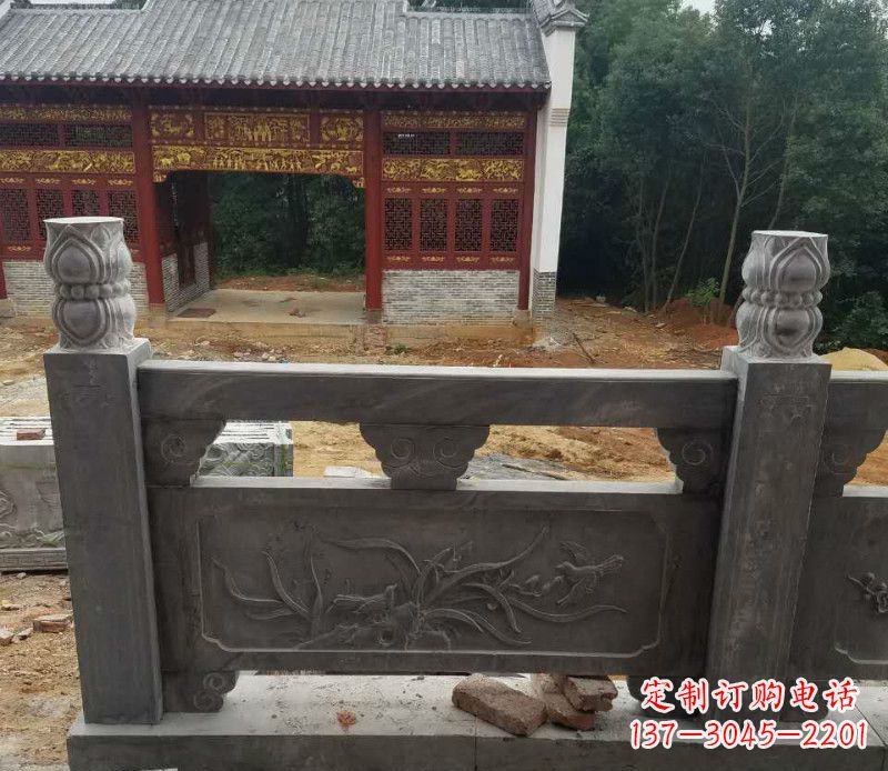聊城园林仿古兰花石浮雕栏板景观石雕