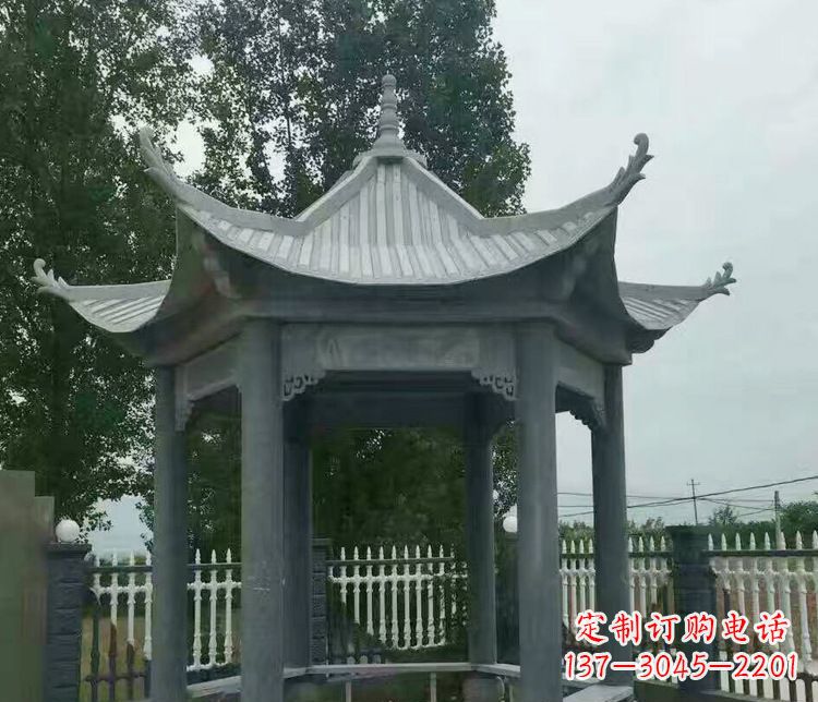 聊城园林仿古石凉亭景观石雕 (2)