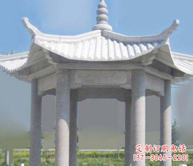 聊城园林仿古石凉亭景观石雕