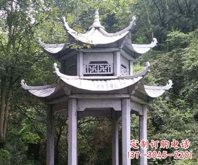 聊城园林仿古石凉亭景观石雕 (3)