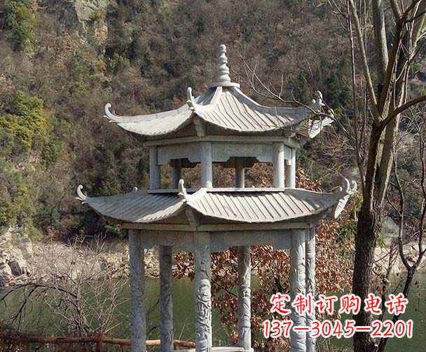 聊城园林仿古双层石雕凉亭