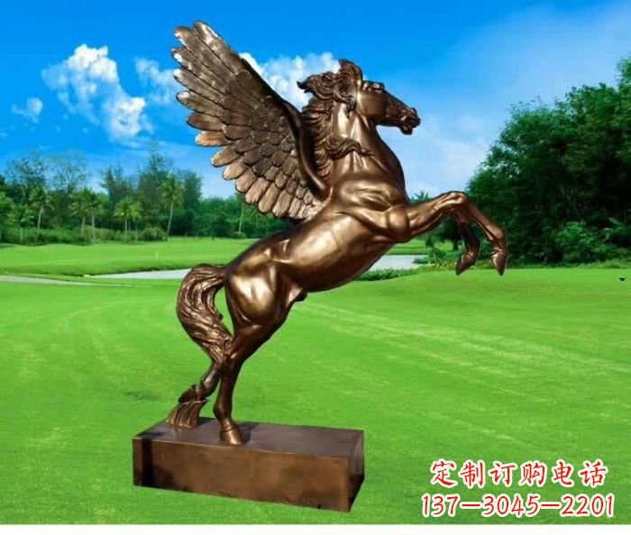 聊城园林飞马铜雕 (2)