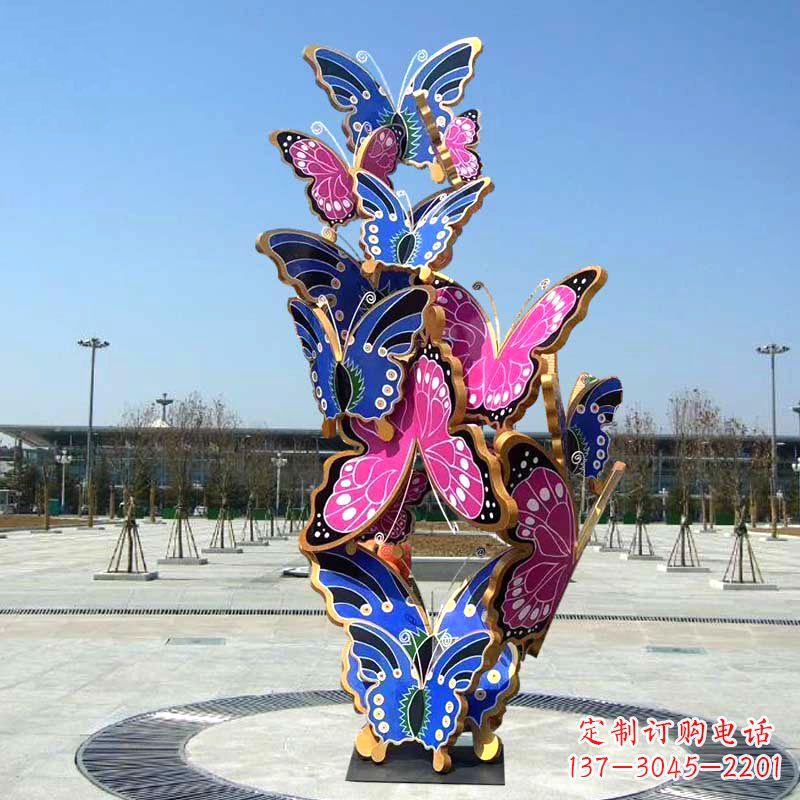 聊城园林广场蝴蝶不锈钢动物景观雕塑