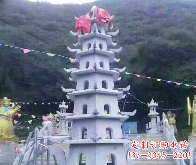 聊城园林景观大理石宝塔石雕