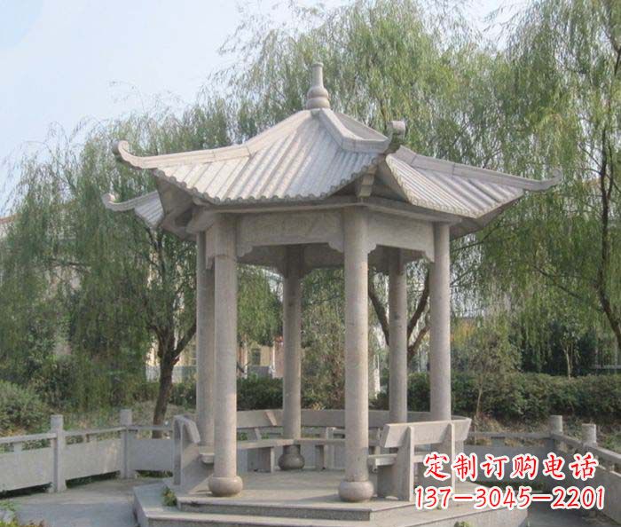 聊城园林景观大理石凉亭石雕