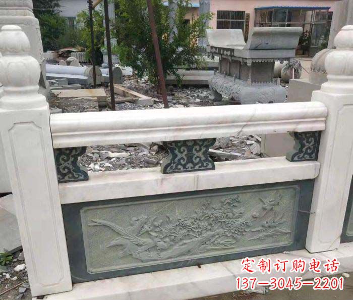 聊城园林景观大理石桥栏板石雕 (2)