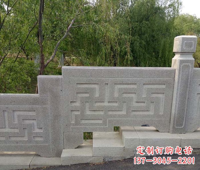 聊城园林景观大理石桥栏板石雕 (7)
