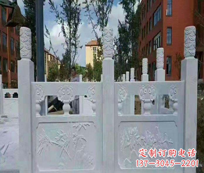 聊城园林景观大理石桥栏板石雕_2