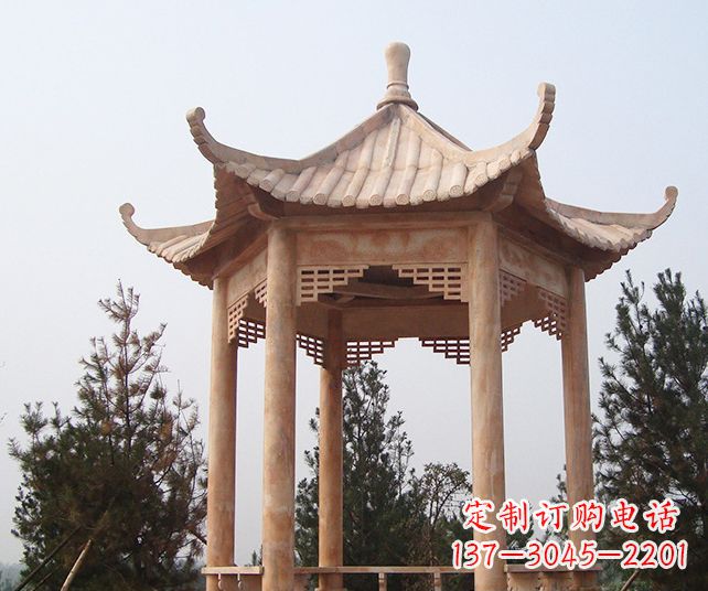 聊城园林景观单层石雕凉亭 (3)