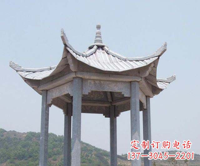 聊城园林景观单层石雕凉亭 (2)