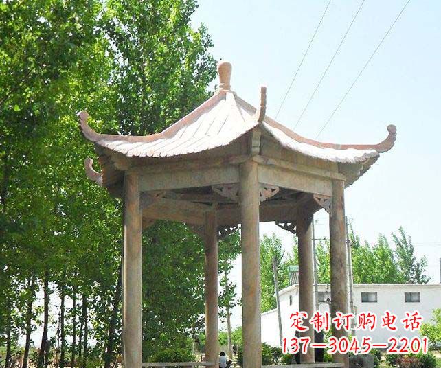 聊城园林景观单层石雕凉亭