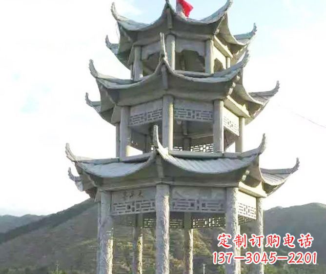 聊城园林景观多层凉亭石雕 (3)