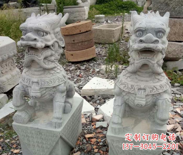 聊城园林景观仿古麒麟石雕