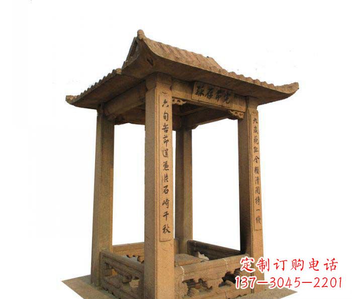 聊城园林景观四角石雕凉亭