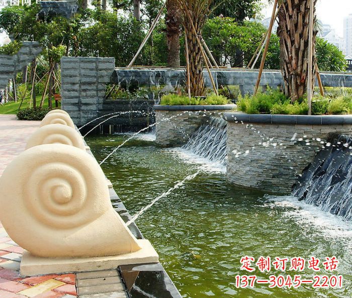 聊城园林景观蜗牛喷泉石雕