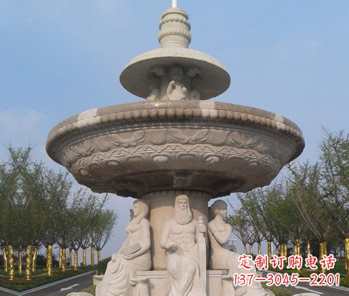 聊城园林景观西方人物喷泉石雕 (2)