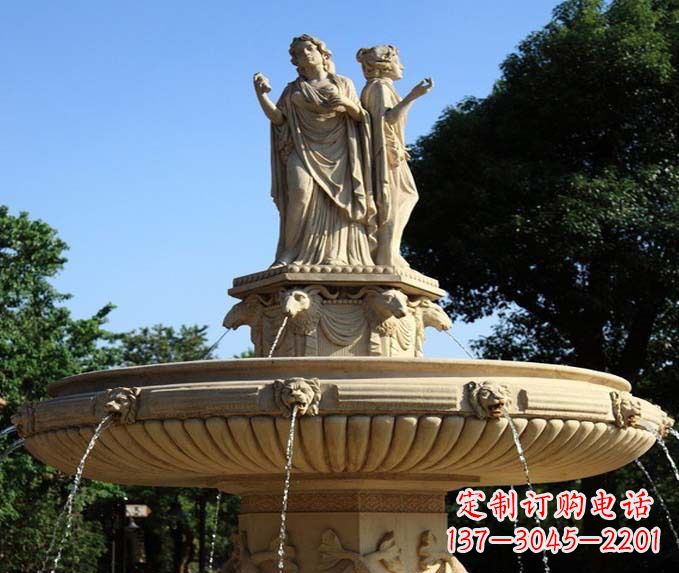 聊城园林景观西方人物喷泉石雕