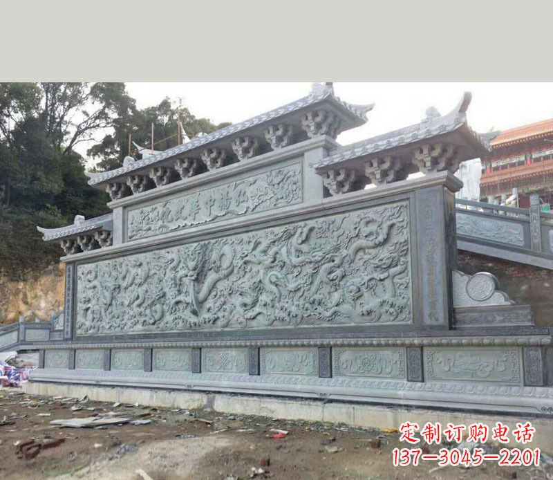 聊城园林九龙壁景观石雕 (2)