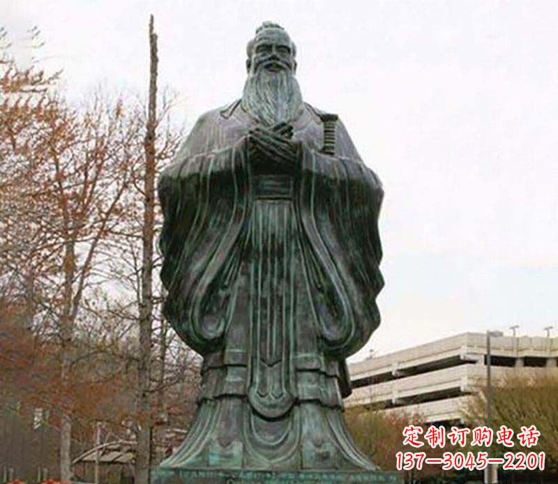 聊城园林老子人物铜雕