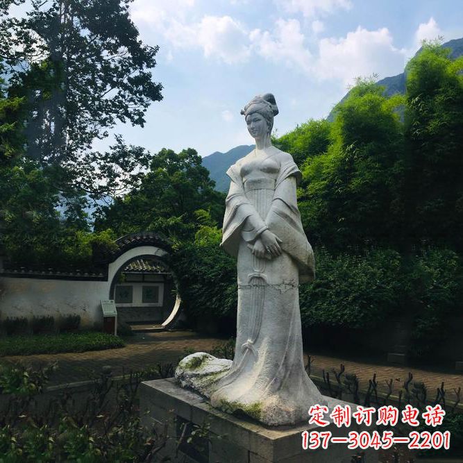 聊城园林历史名人塑像王昭君汉白玉雕塑