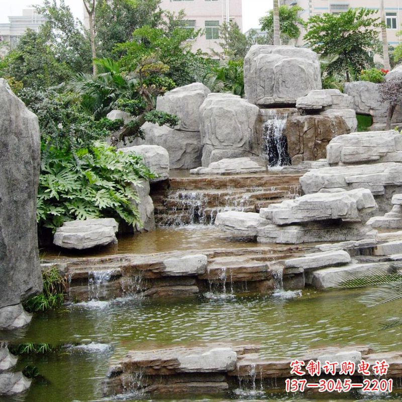 聊城园林石头假山流水