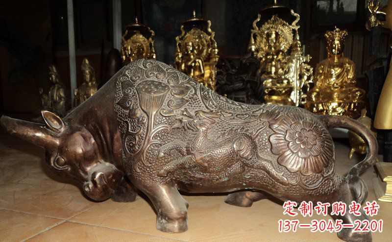 聊城园林拓荒牛景观铜雕