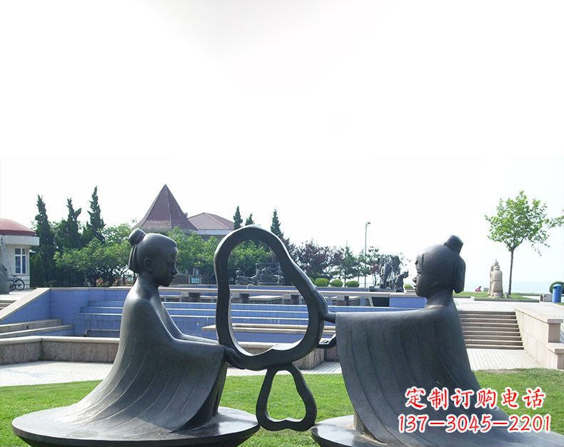 聊城园林铸铜孔融让梨雕塑