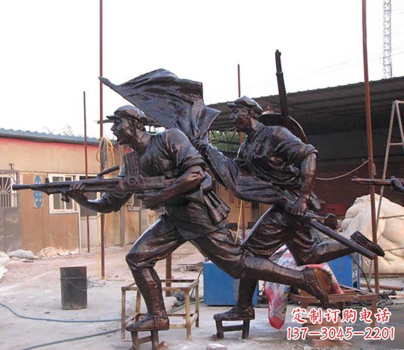 聊城战士人物铜雕