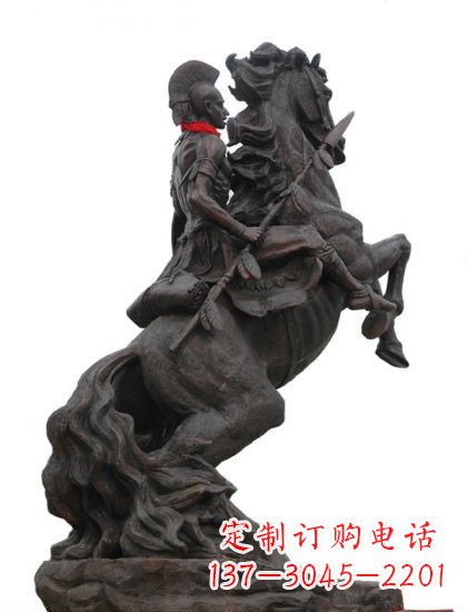 聊城战士与马 铸铜雕塑