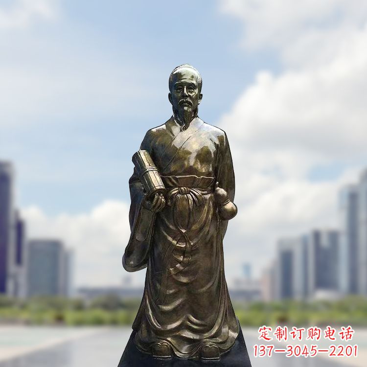 聊城张仲景仿铜玻璃钢雕塑