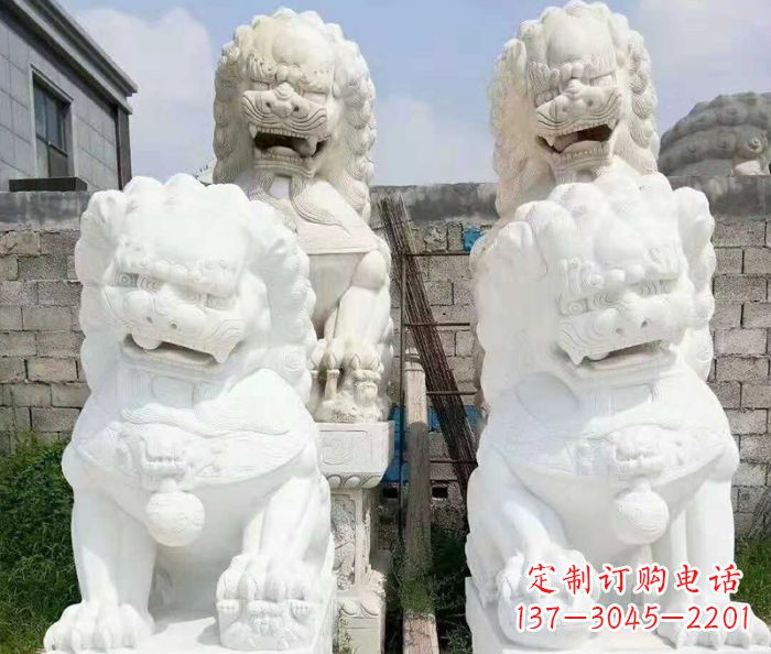 聊城招财动物汉白玉狮子石雕