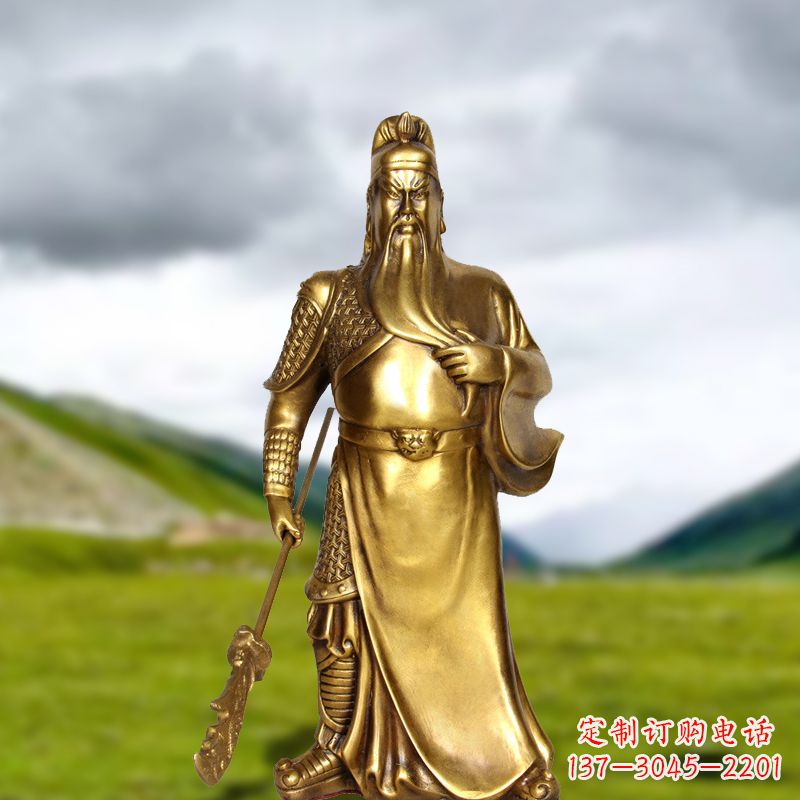 聊城招财关公铜雕像