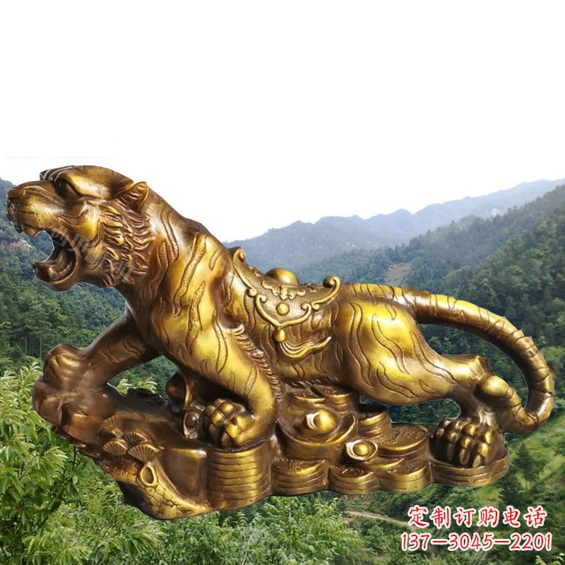 聊城招财老虎漆金12生肖动物雕塑