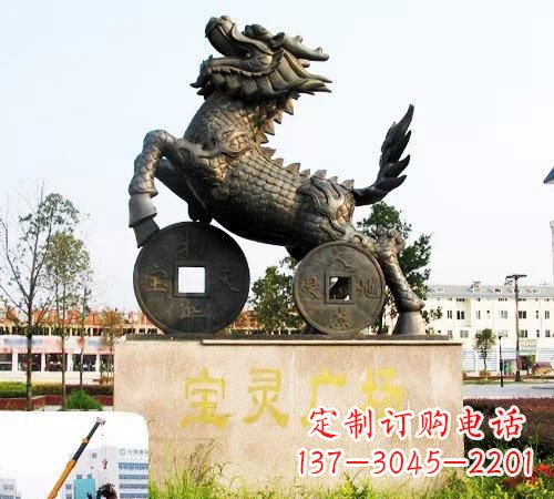 聊城招财麒麟铜雕