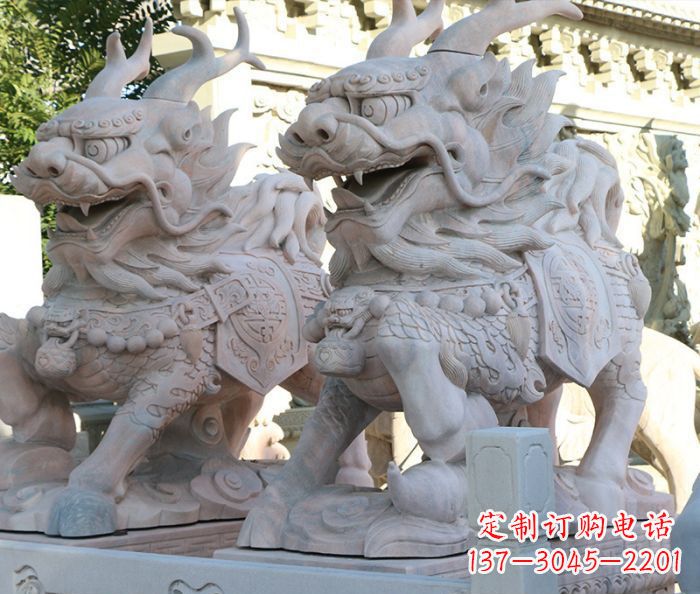 聊城招财瑞兽麒麟石雕 (2)
