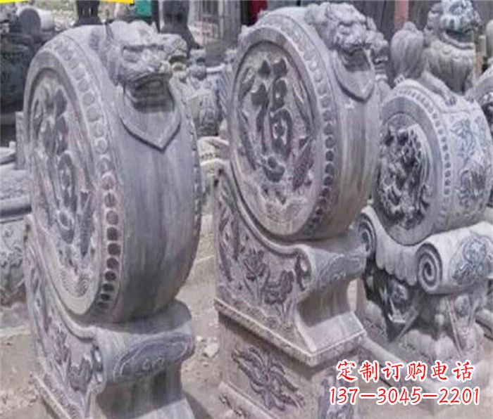聊城招财石门墩仿古抱鼓石