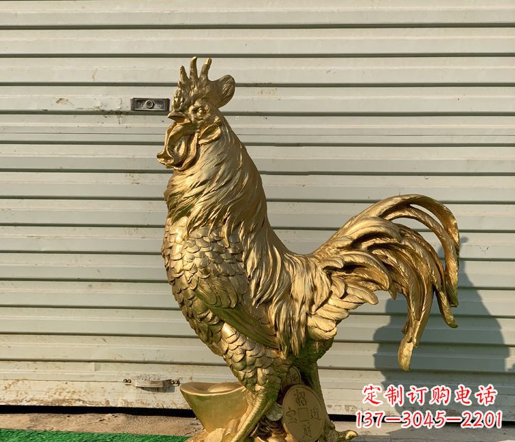 聊城招财元宝公鸡铜雕