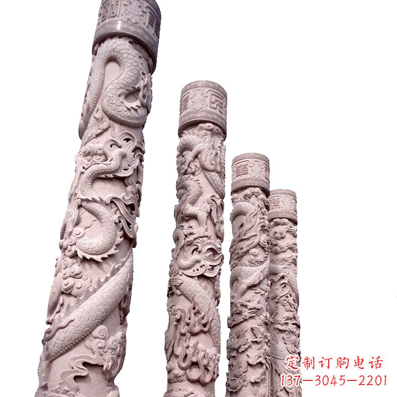 聊城中国传统龙柱石雕