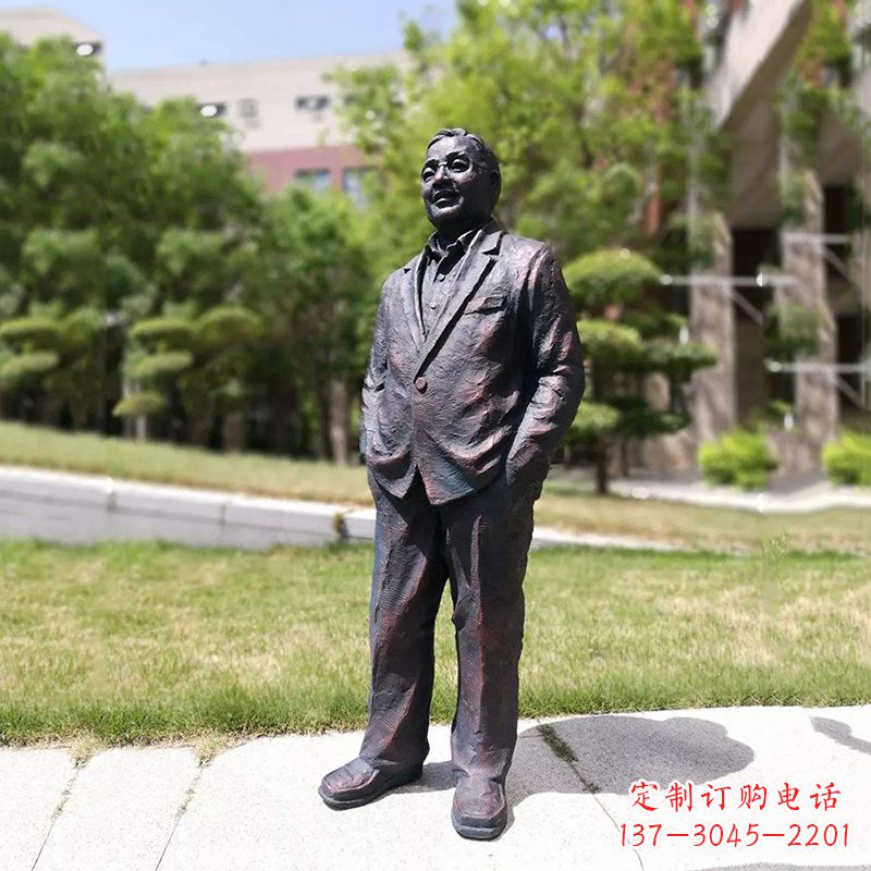 聊城中国当代著名数学家铸铜华罗庚雕塑