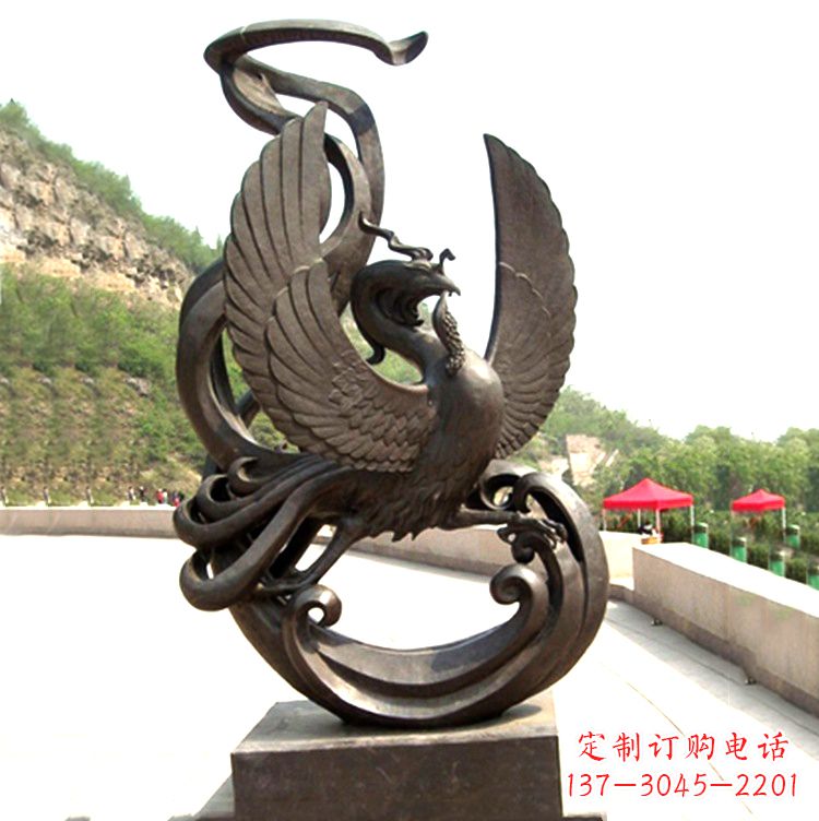 聊城中国古代神话中的创世神朱雀景观铜雕