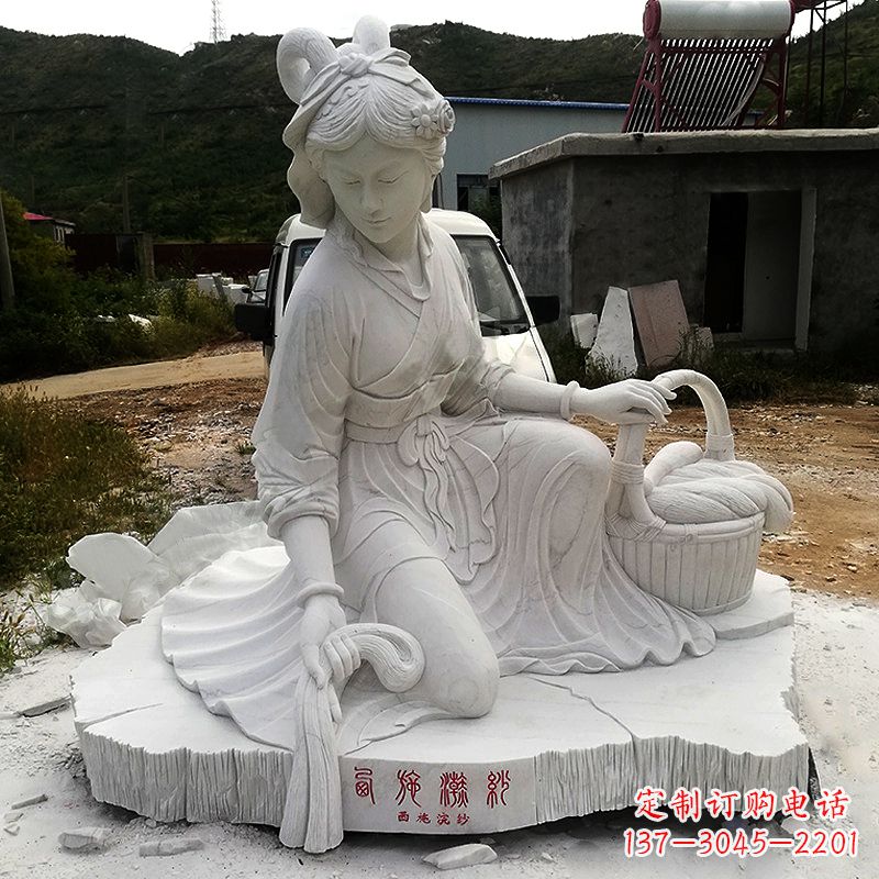 聊城中国古代四大美女之西施汉白玉石雕塑
