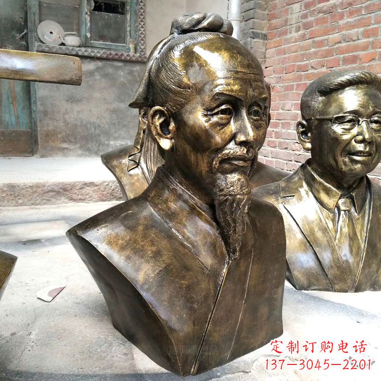 聊城中国古代著名数学家祖冲之铸铜胸像雕塑