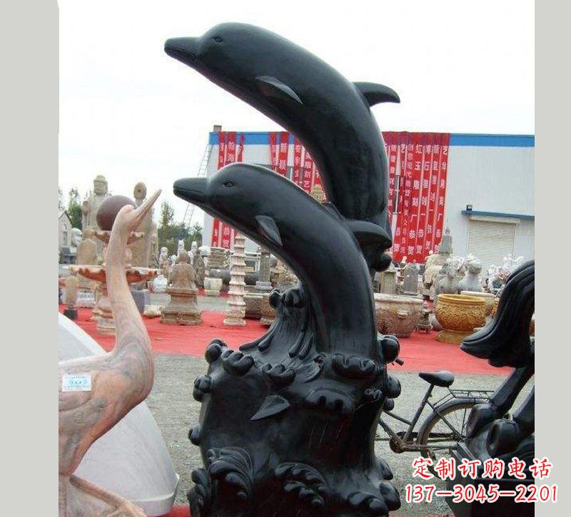 聊城中国黑海豚石雕