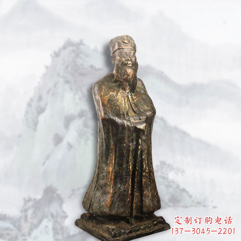 聊城中国近代著名画家张大千铸铜雕塑