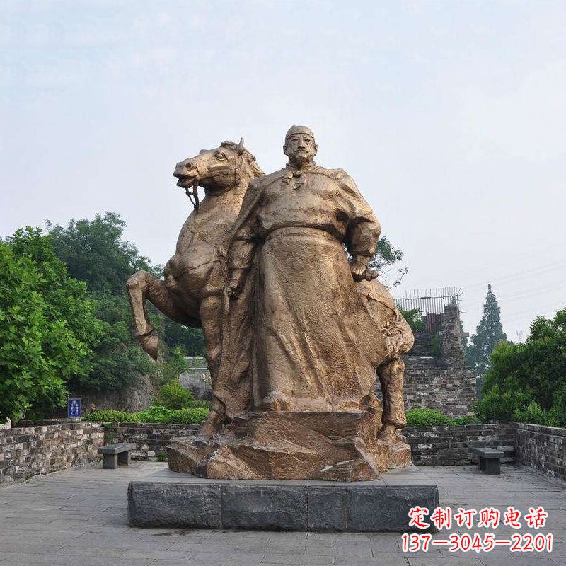 聊城中国历史名人明太祖朱元璋铜雕像