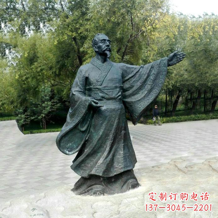 聊城中国历史名人战国时期儒家学派的代表人物荀子铜雕像