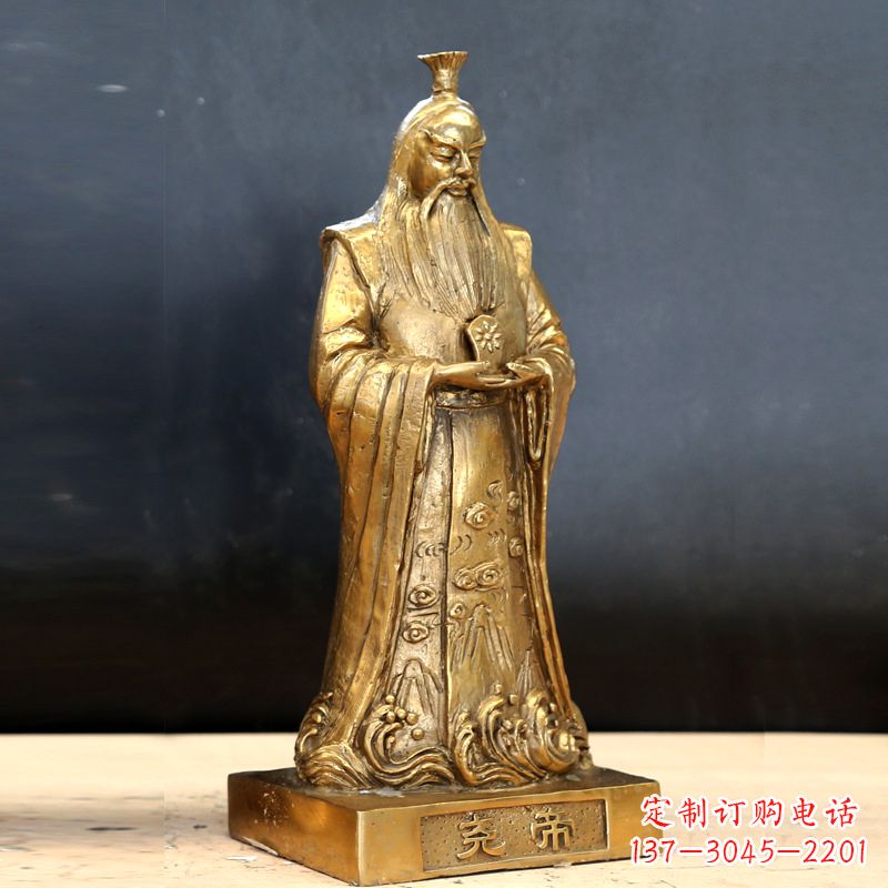 聊城中国上古时期部落联盟首领尧帝铸铜雕像