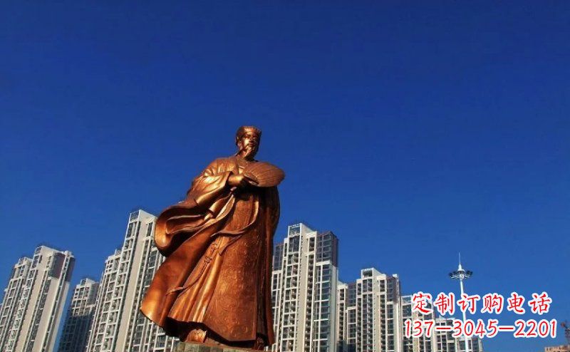 聊城诸葛亮古代名人铜雕 (2)